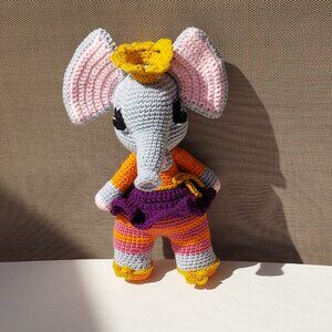 new handmade crochet 15 inch elephant